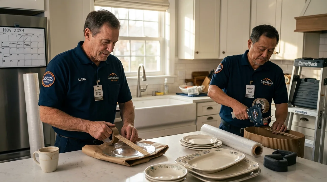 Professional crew packing kitchen dishware in Batesville, AR